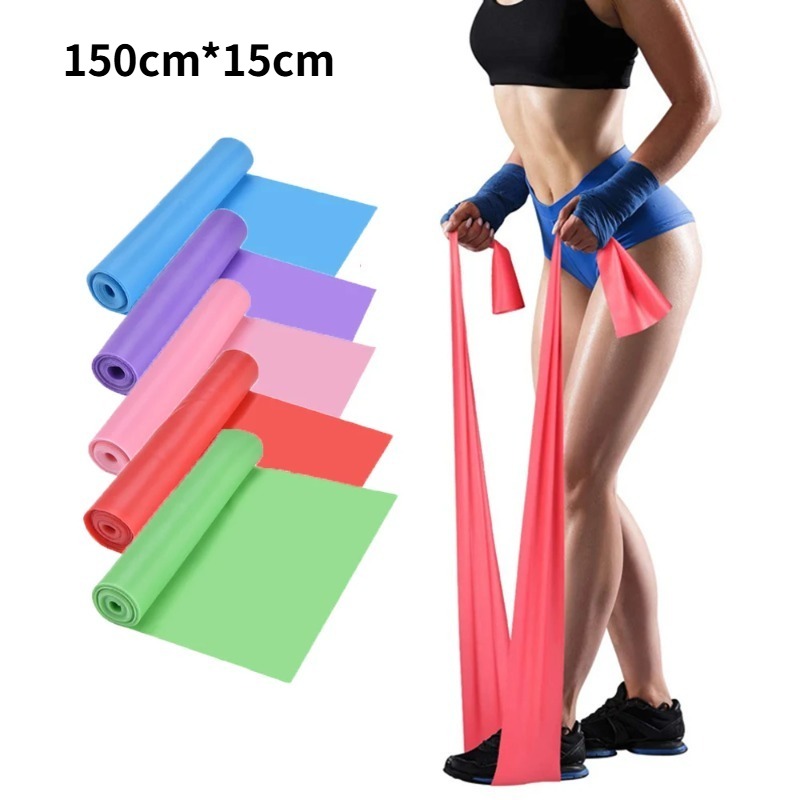 Yoga Fitness Resistance Band - 天然ラテックス製レジスタンスバンド、ヨガ、ピラティス、ホームジム、フィットネストレーニング用の伸縮性エクササイズバンド