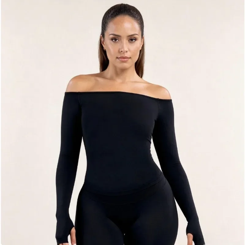女性用、オフショルダー、長袖、ヨガトップス、速乾性、スポーツ - Yoga Of Fitness のレビューと価格